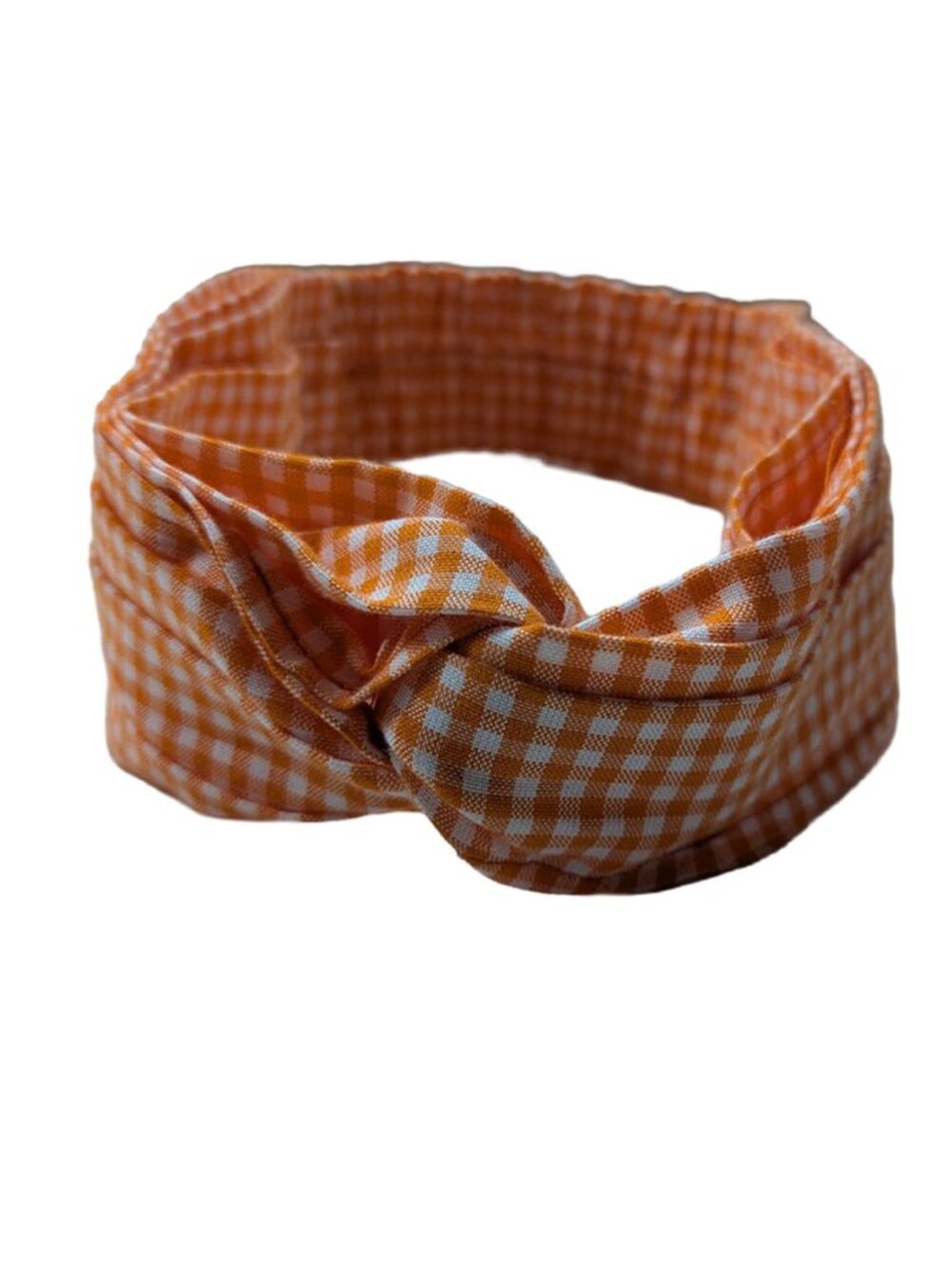 NWOT Orange and White Gingham Knot Headband - Picture 3 of 6